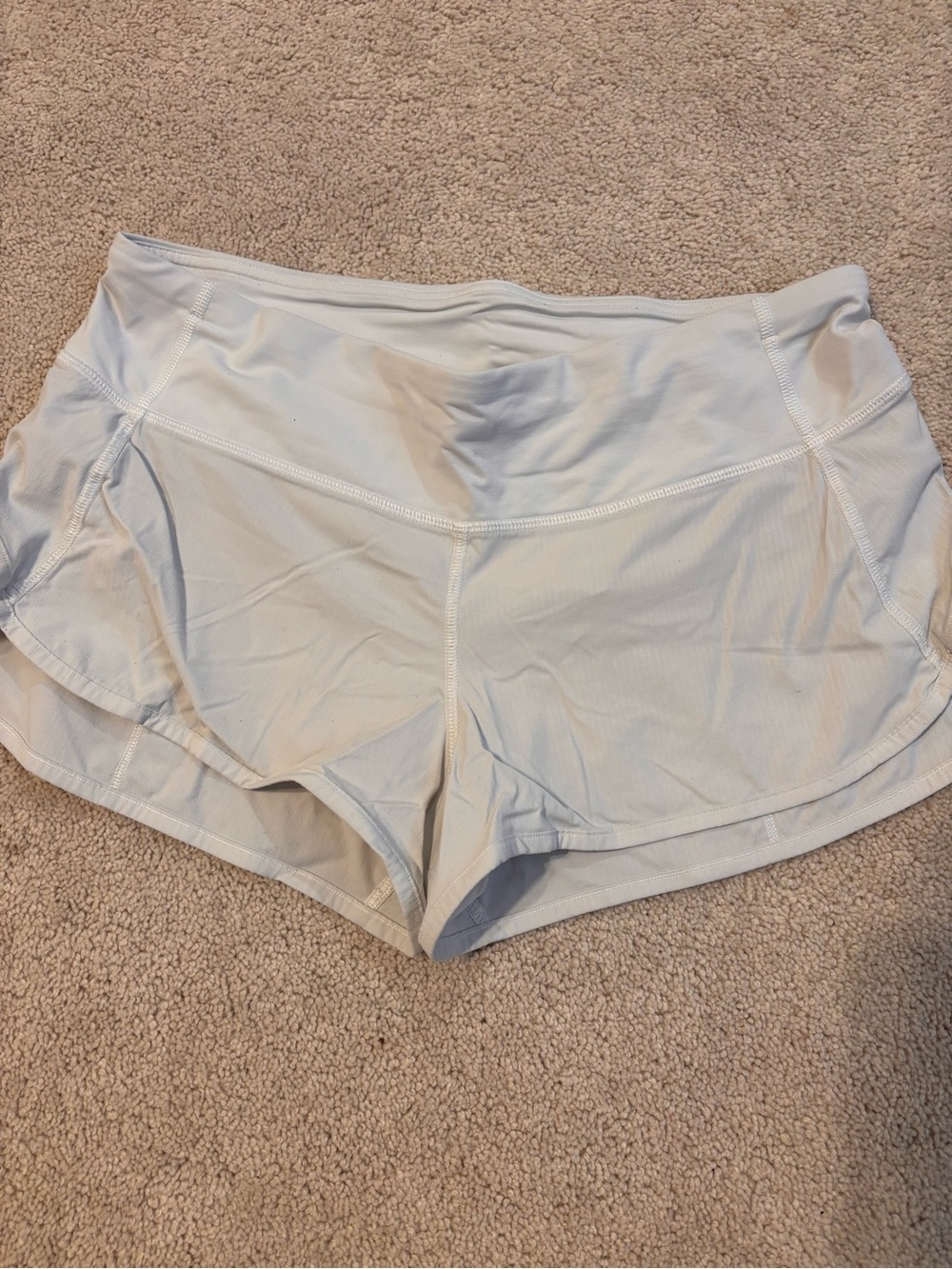 Lululemon White Running Shorts Zip Pocket Size 6